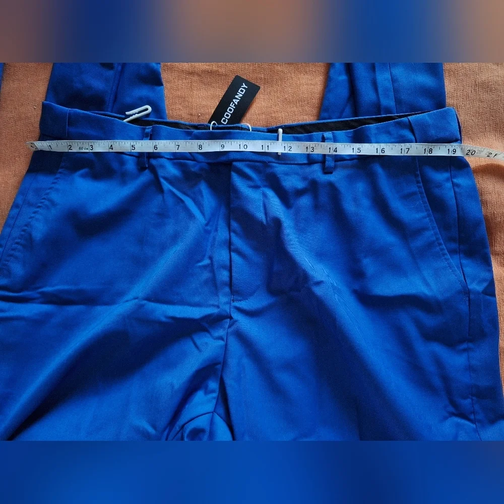 COOFANDY Men Suit Classic Fit 2 Piece Suit Set One Button L, Blue NEW